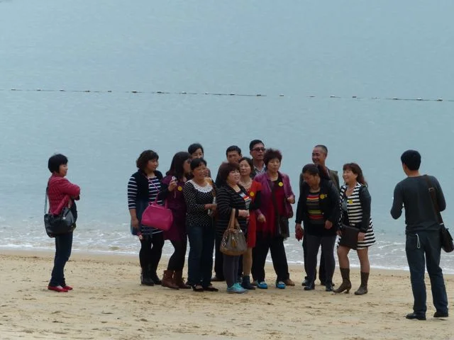 ... to a quiet beach (with very well dressed Mainland China tourists)