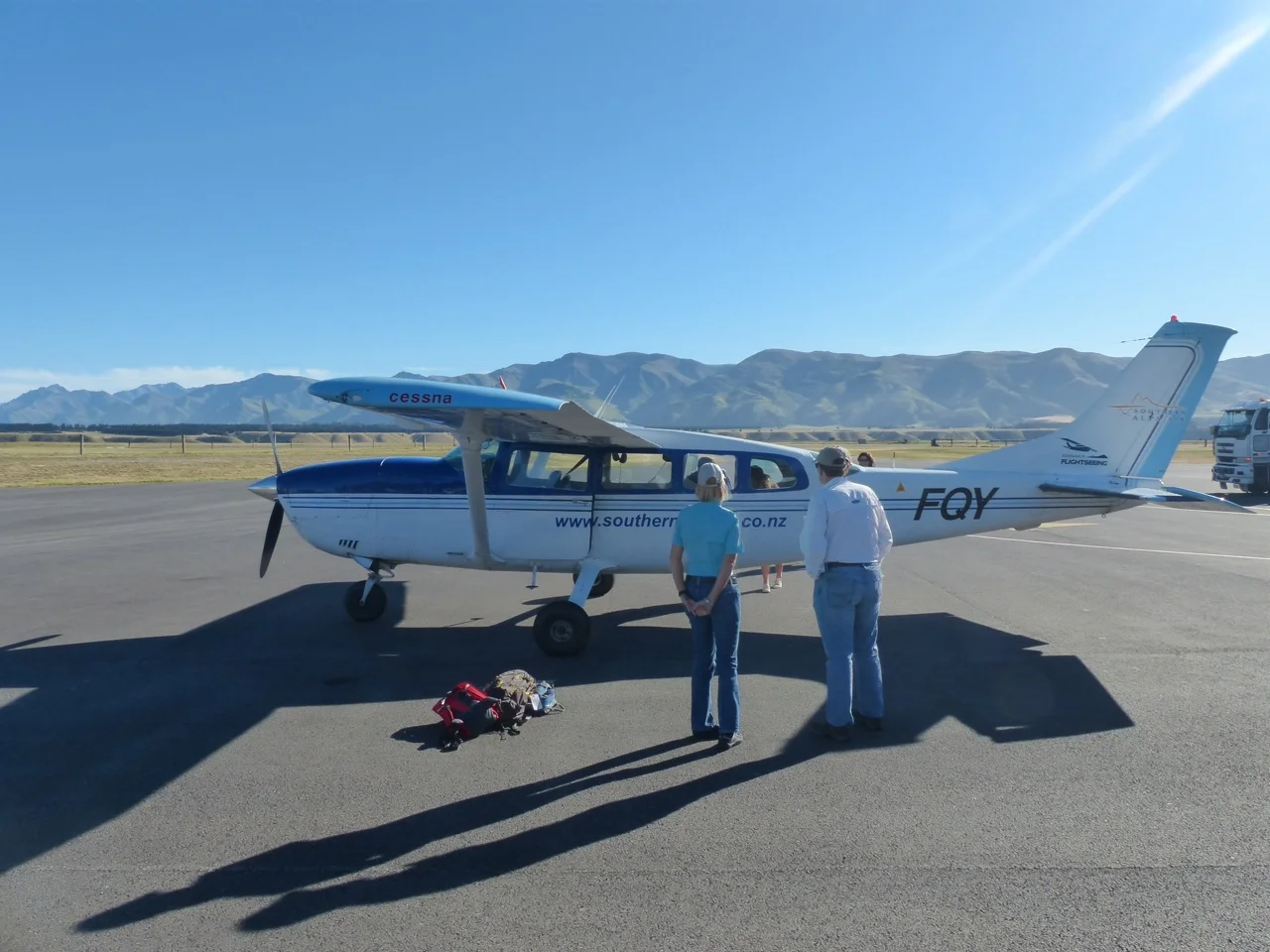 Our little plane. Everyone got a window seat. I got to sit next to the pilot 'cuz I'm a good boy! 