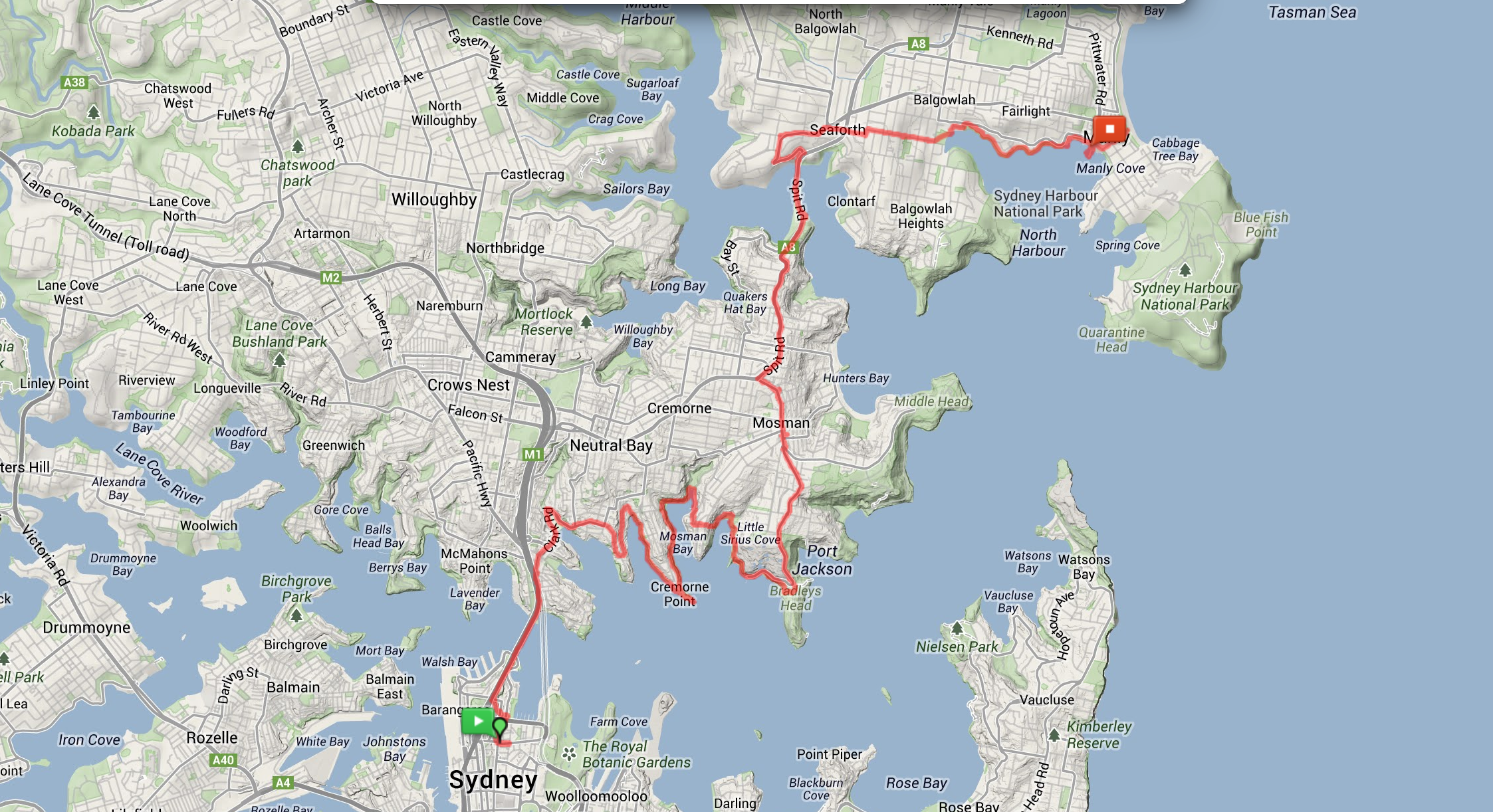 Yesterday's route...