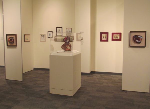 Five Painted Gloves on display at the Negro Leagues Baseball Museum, Kansas City.