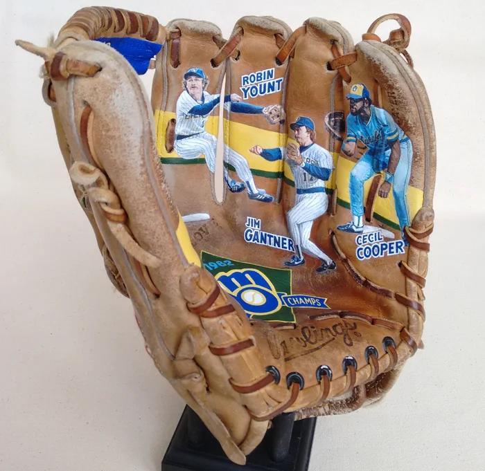 1982 Brewers Infielders featured on Painted Glove art by Sean Kane.