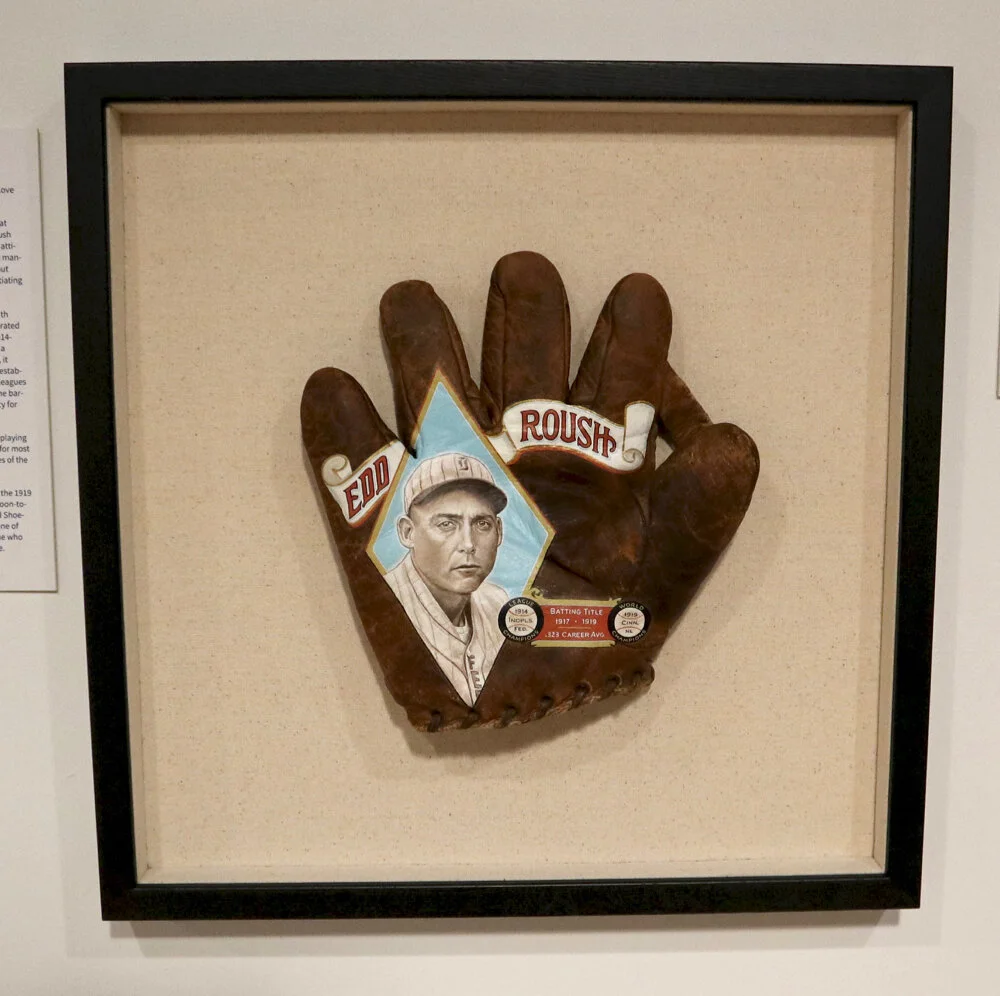Edd Roush Baseball Glove Art — Sean Kane Baseball Art Painted Glove