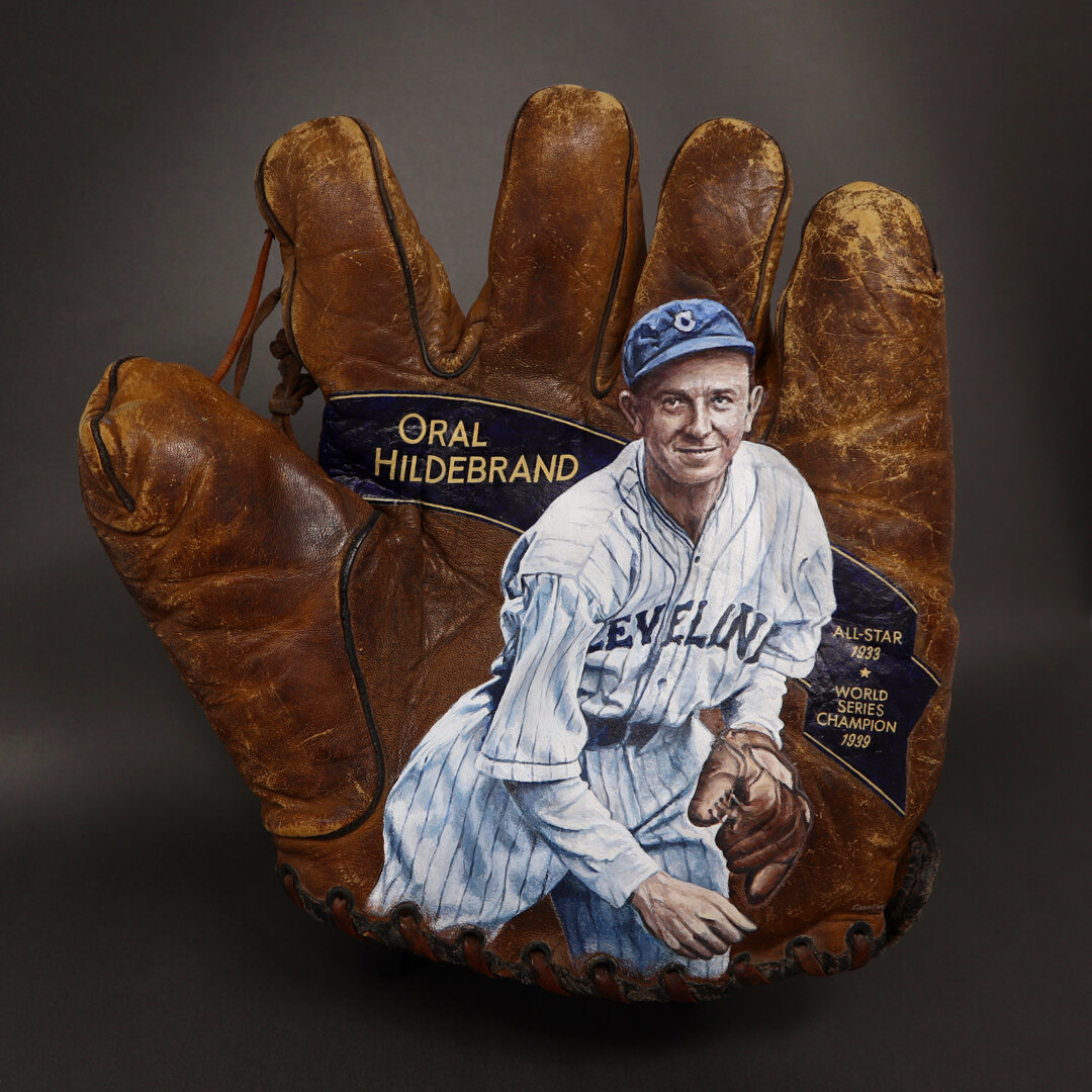 Sean-Kane-Oral-Hildebrand-pitcher-Indians-Yankees-Indiana-painting-on-baseball-glove.jpg