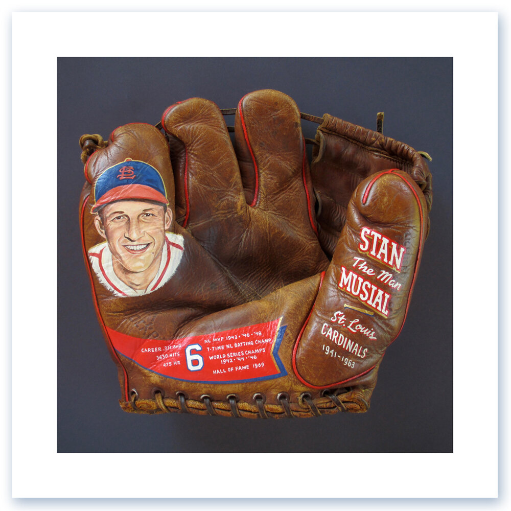 Stan Musial Painted Glove Art Print — Sean Kane Baseball Art