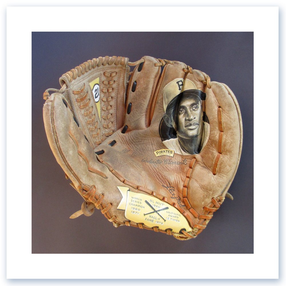 Roberto Clemente Painted Glove Art Print — Sean Kane Baseball Art