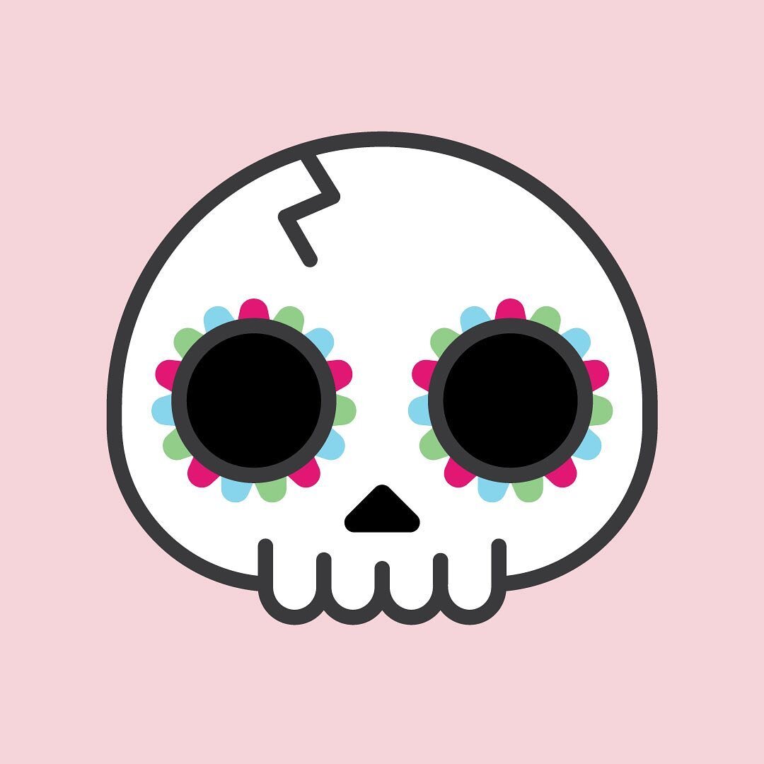 Designing pins I&rsquo;ll probably never make.

#skull #illustration #illustrator #spookyseason #sugarskull #pin #pindesign #skulls #design #madebylpoole #halloween