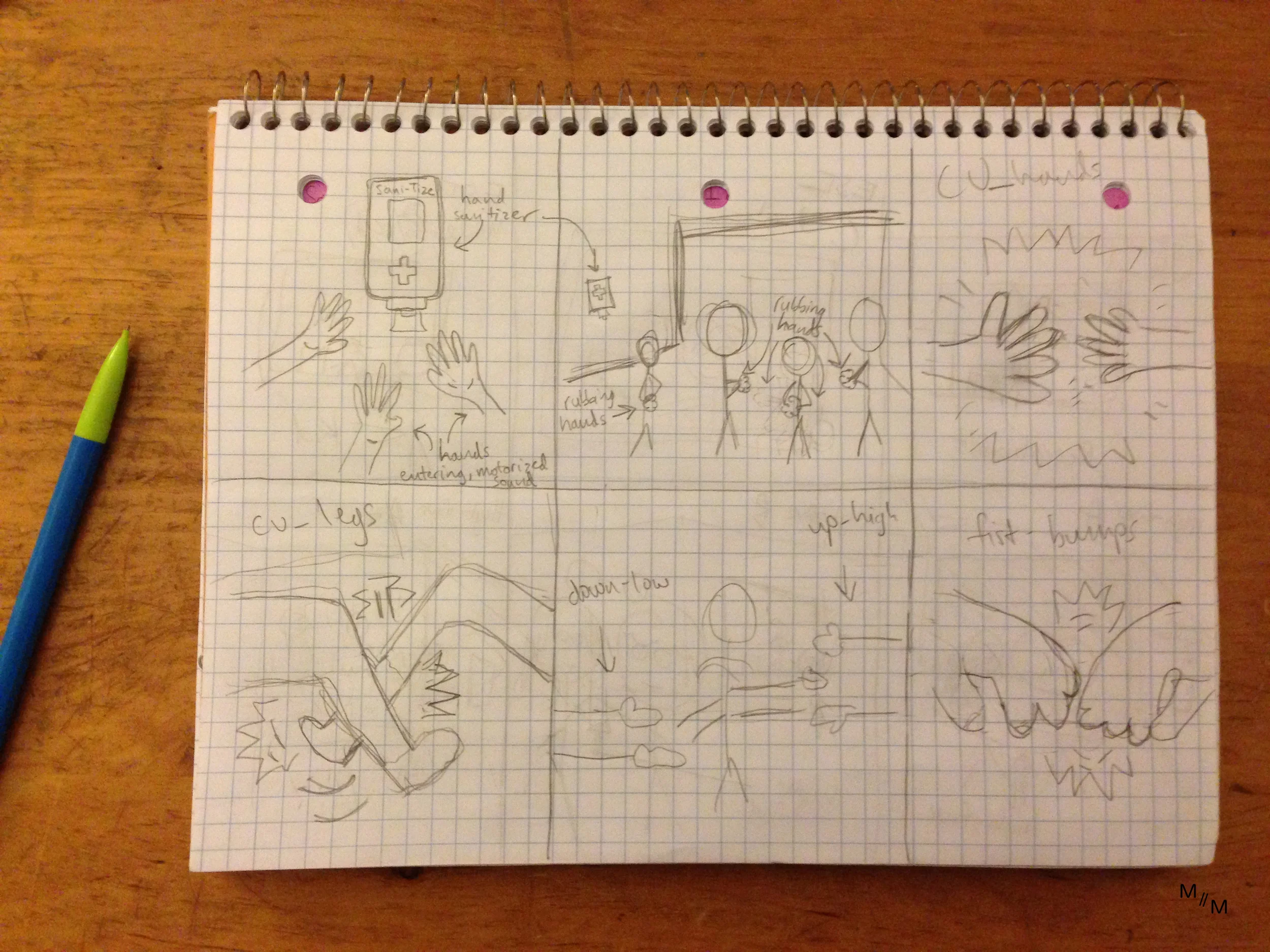 Storyboard sketch - detail on the action