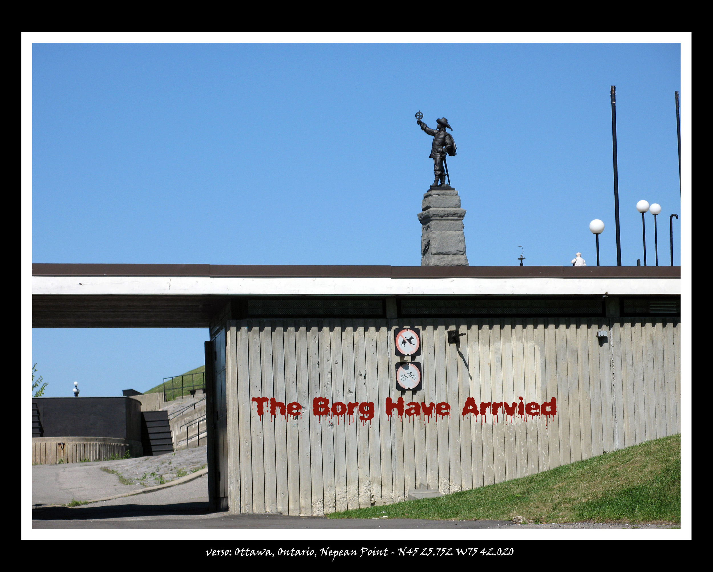 Graffito_Monument_Nepean Point, The Borg have Arrived, drive-by view from parking lot.jpg