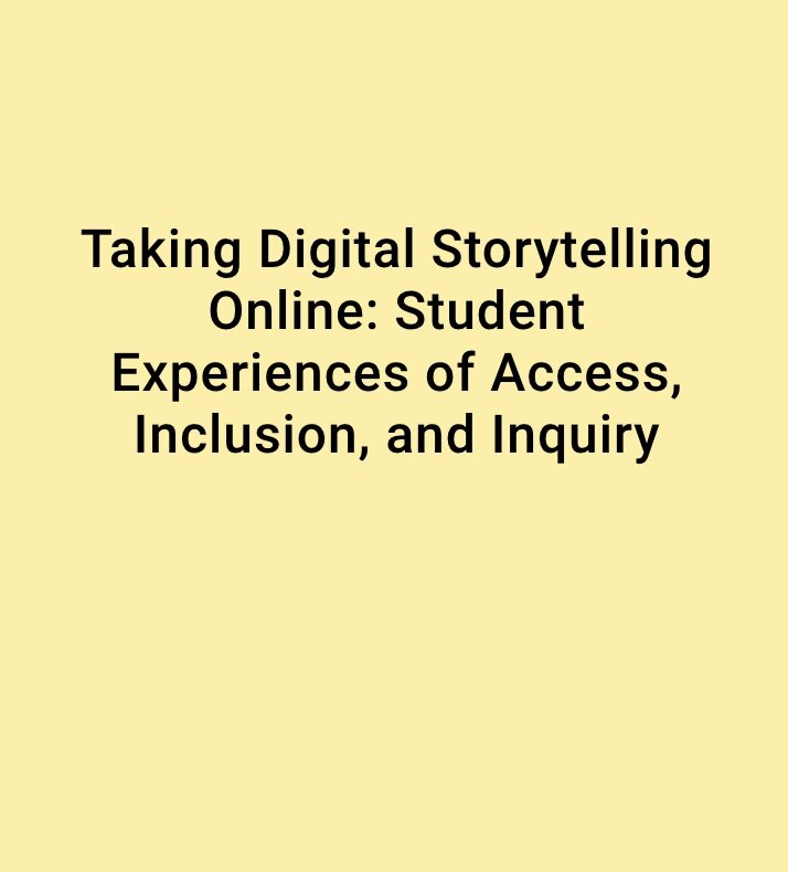 Taking Digital Storytelling Online