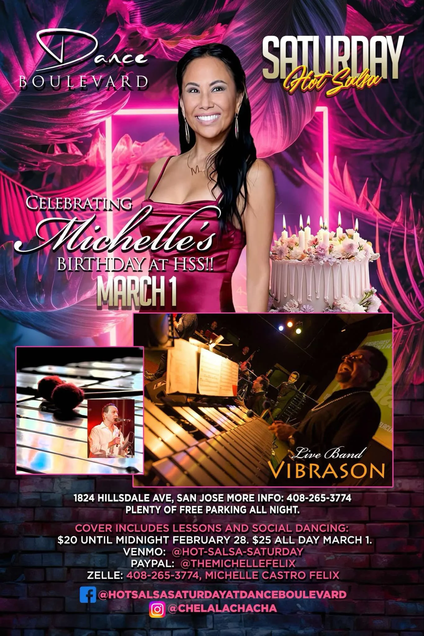 Celebrate Michell's B-day at Hot Salsa Saturdays w/Conj. VibraSON LIVE!
