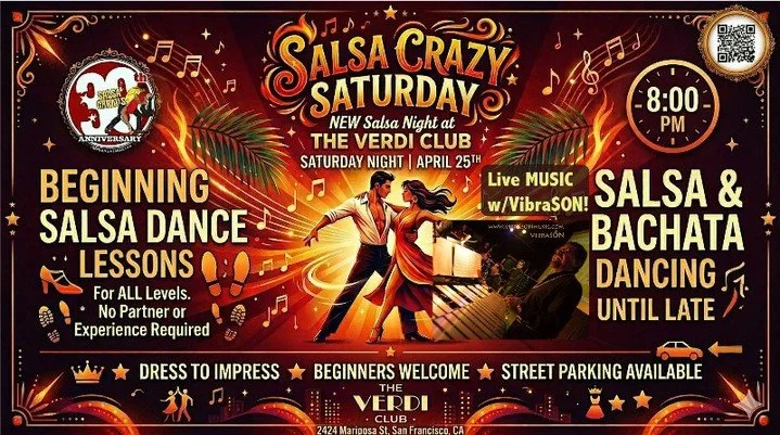 NEW! Saturday 25 April! Conj. VibraSON LIVE at SalsaCrazy Saturdays Grand Opening!
