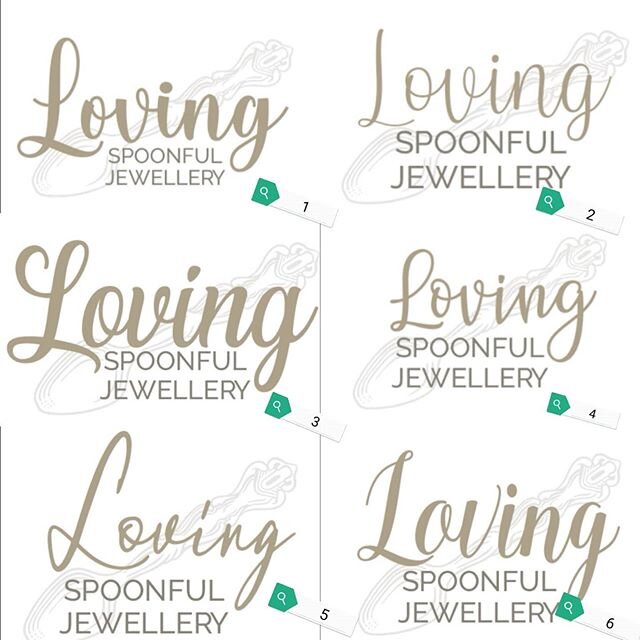 Planning a new rebrand / logo for #lovingspoonfuljewellery - please vote 1-6 on your favourite and feel free to add comments - Thank you JB