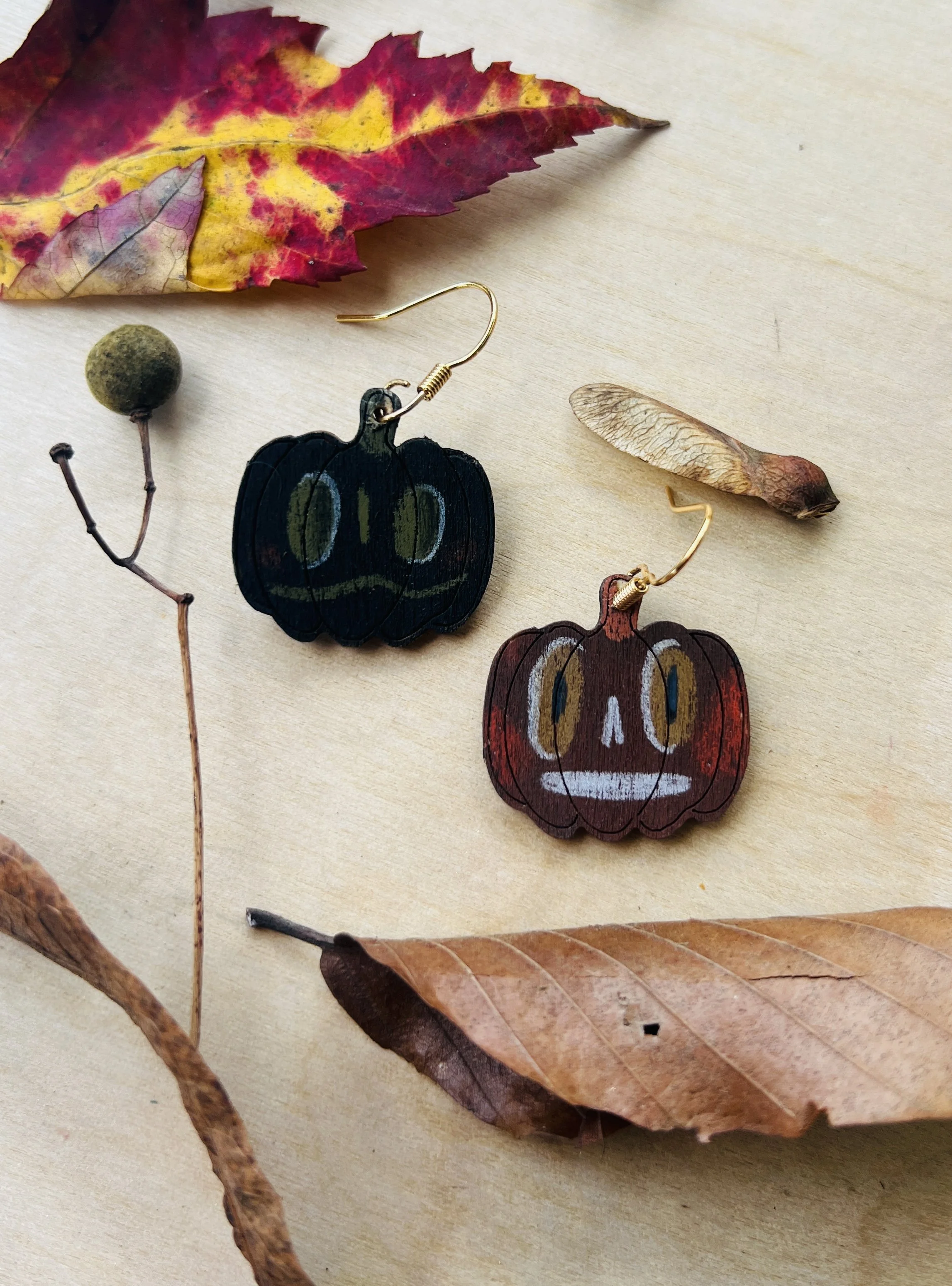 Pumpkin Earrings - Charlie and Soup