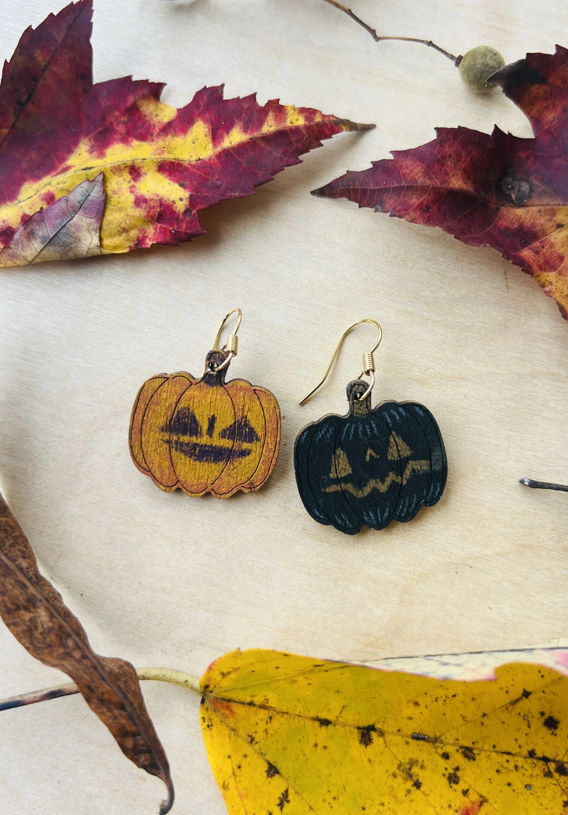 Pumpkin Earrings - Wanda and Narley