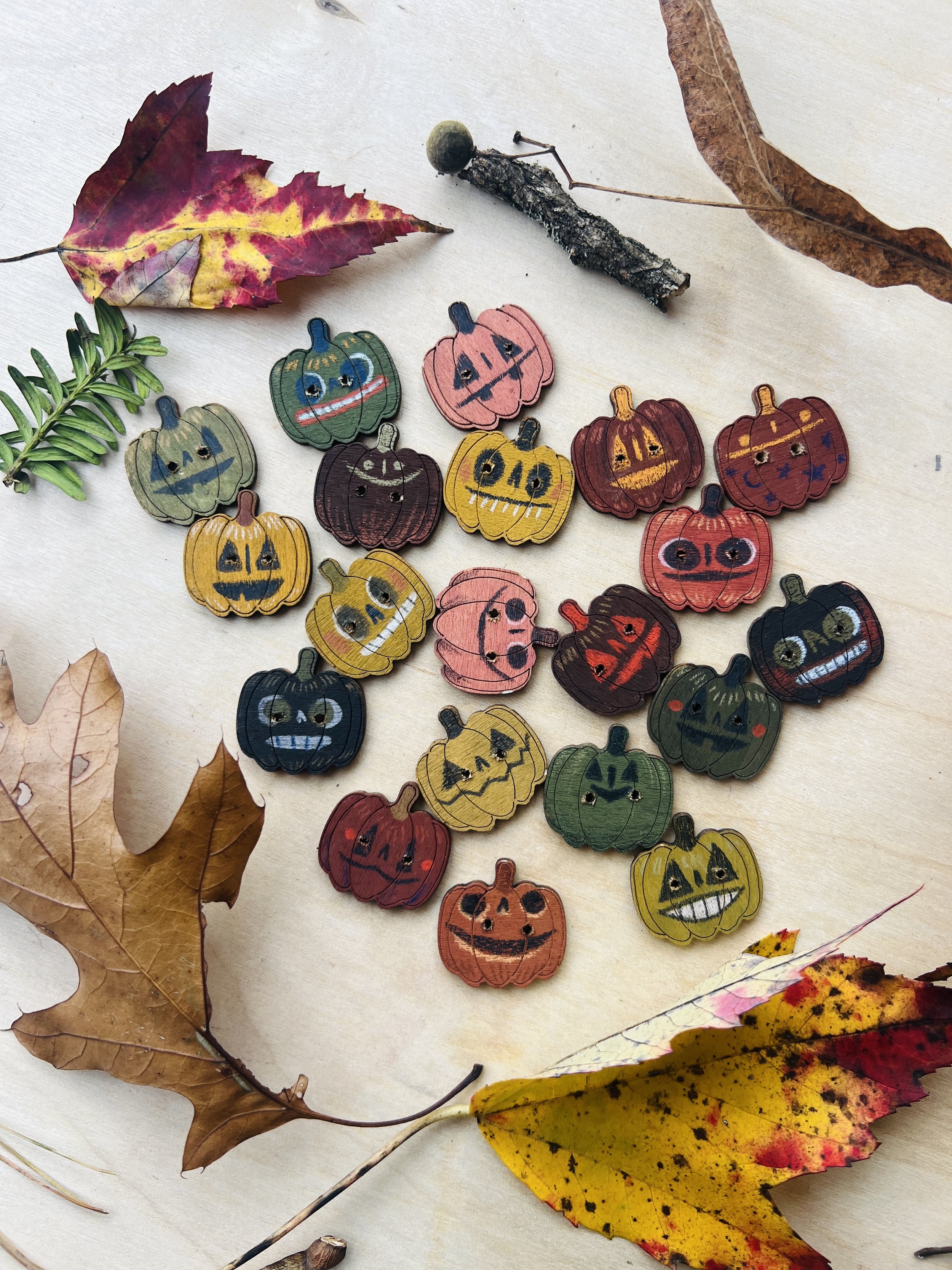 Tiny Pumpkin Buttons