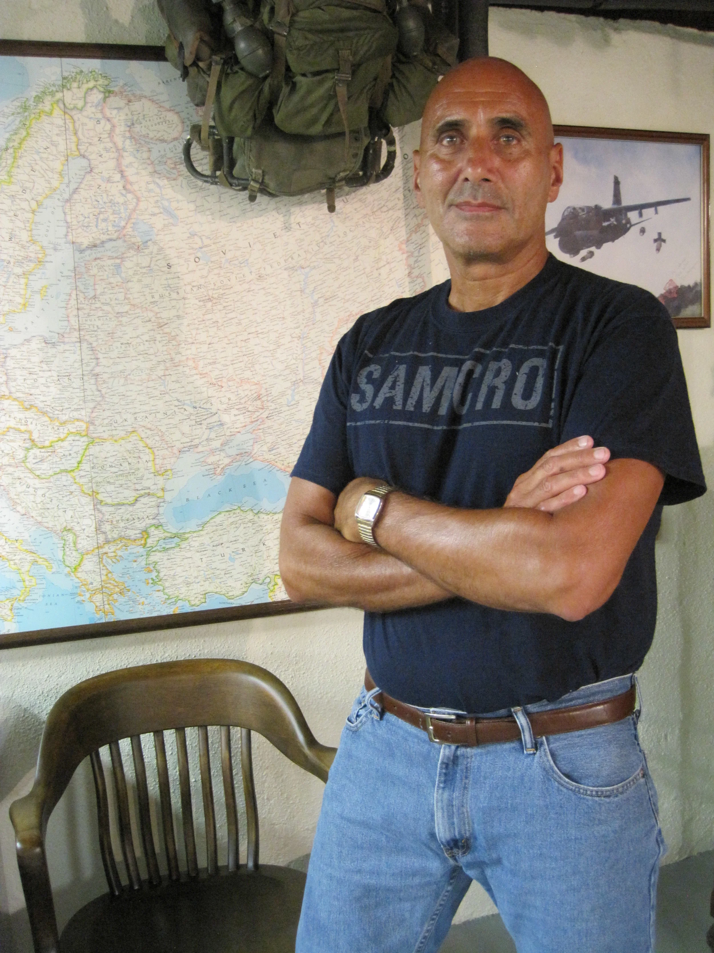 Cold War map and my Vietnam rucksack