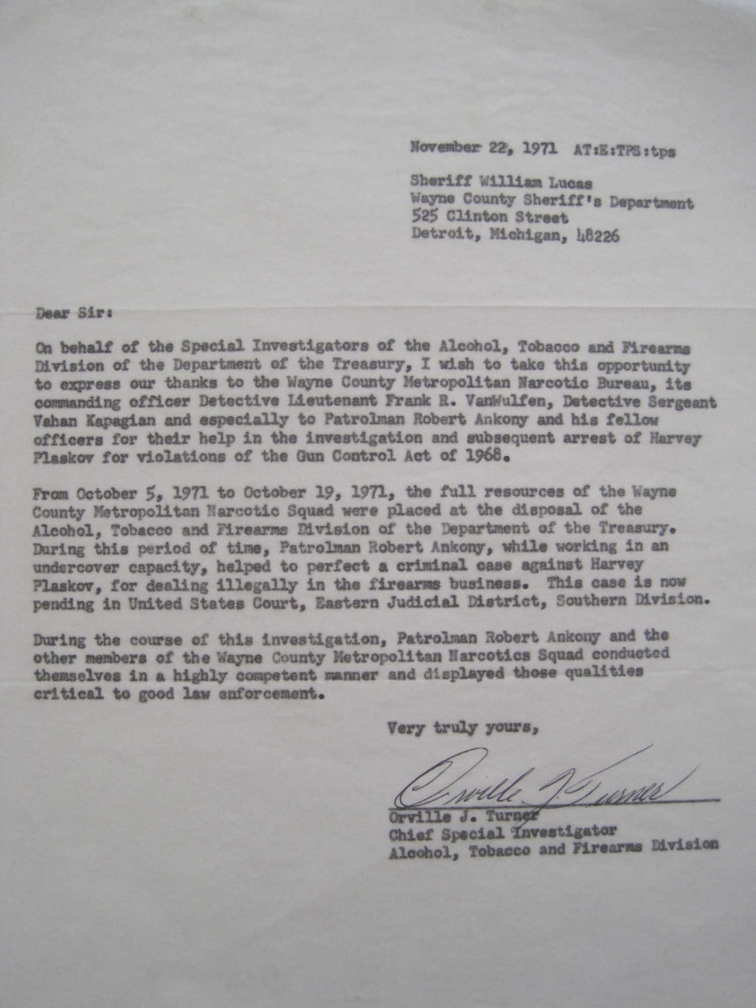 BATF commendation