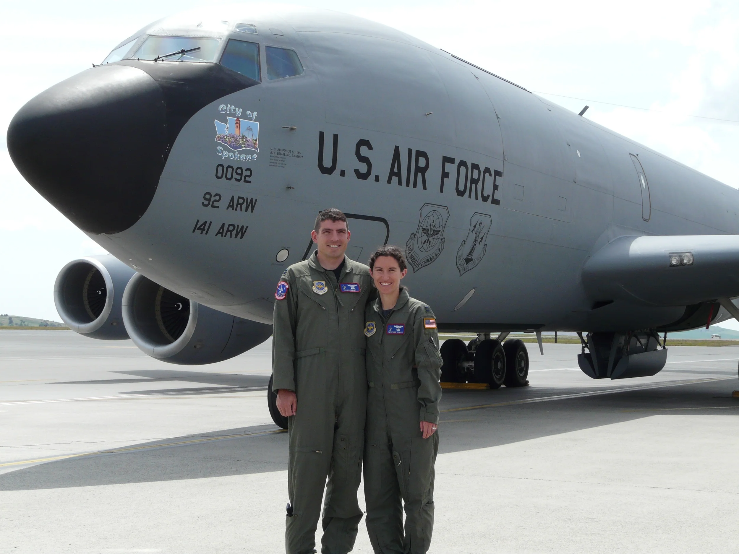 Craig and Catherine and a KC-135