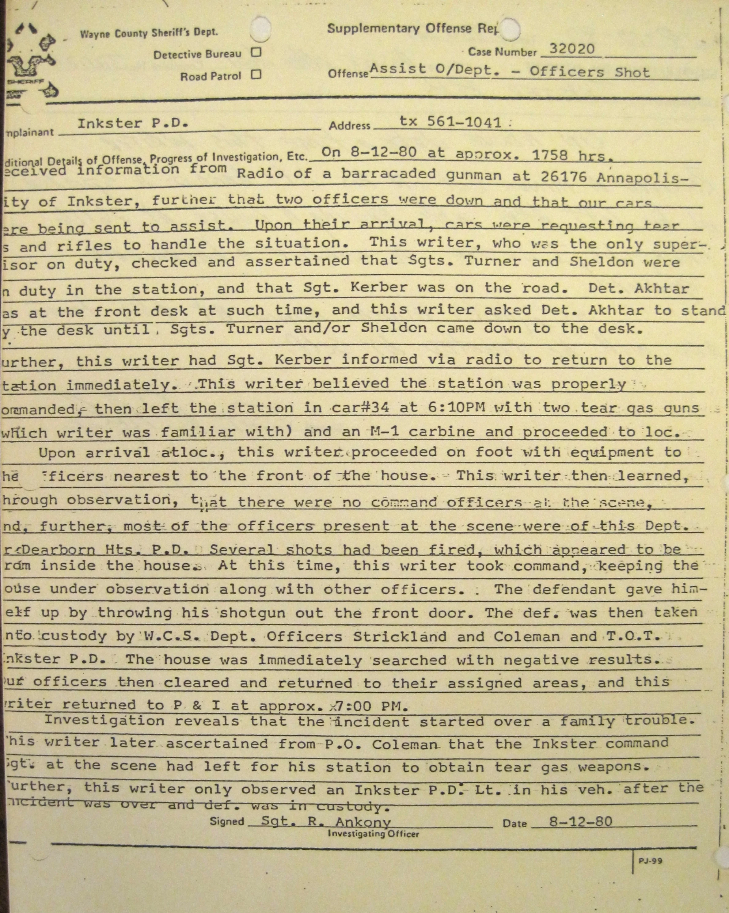My August 12, 1980, report