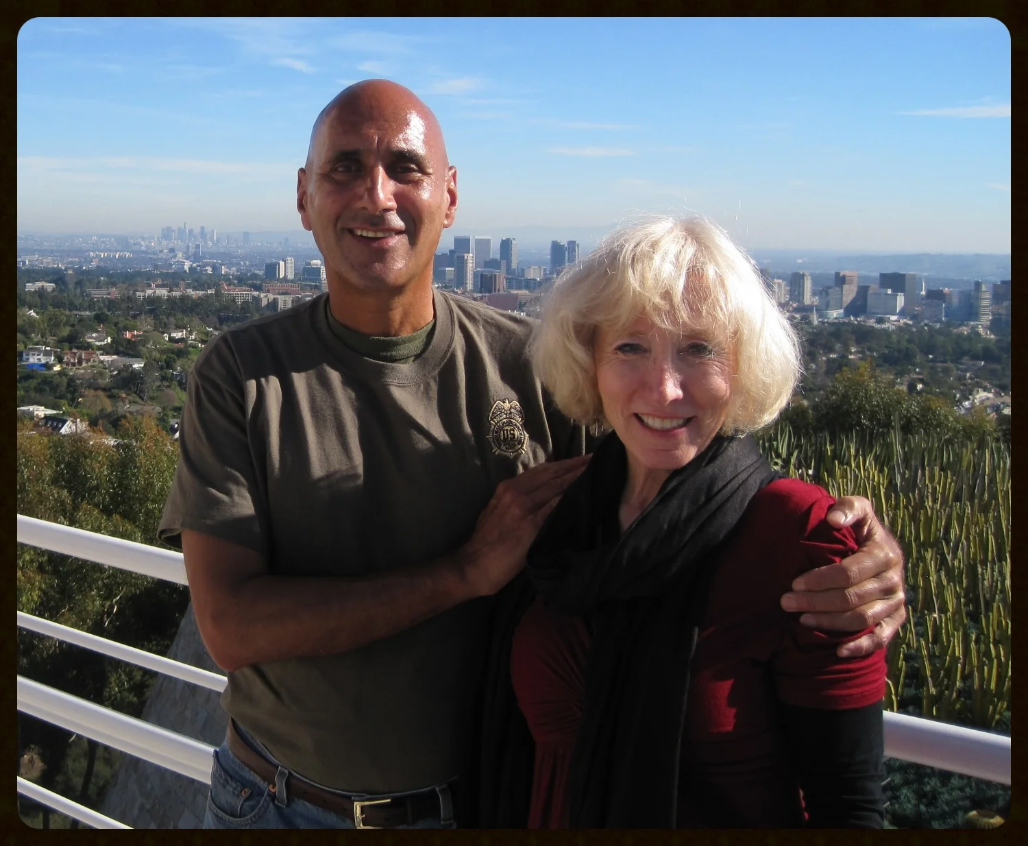Friday, December 24, 2010. My wife, Cathy , and me at the J. Paul Getty Museum, Los Angeles.