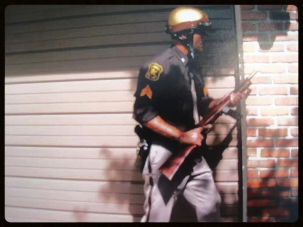 Another date, with a .45-caliber Reising Model 50 submachine gun .