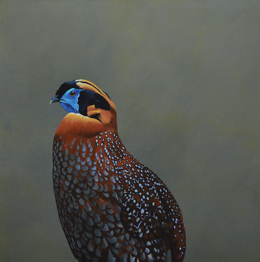 DEFIANTLY EFFERVESCENT IN THE FACE OF THE SIXTH EXTINCTION 30 x 30 inches acrylic on wood panel