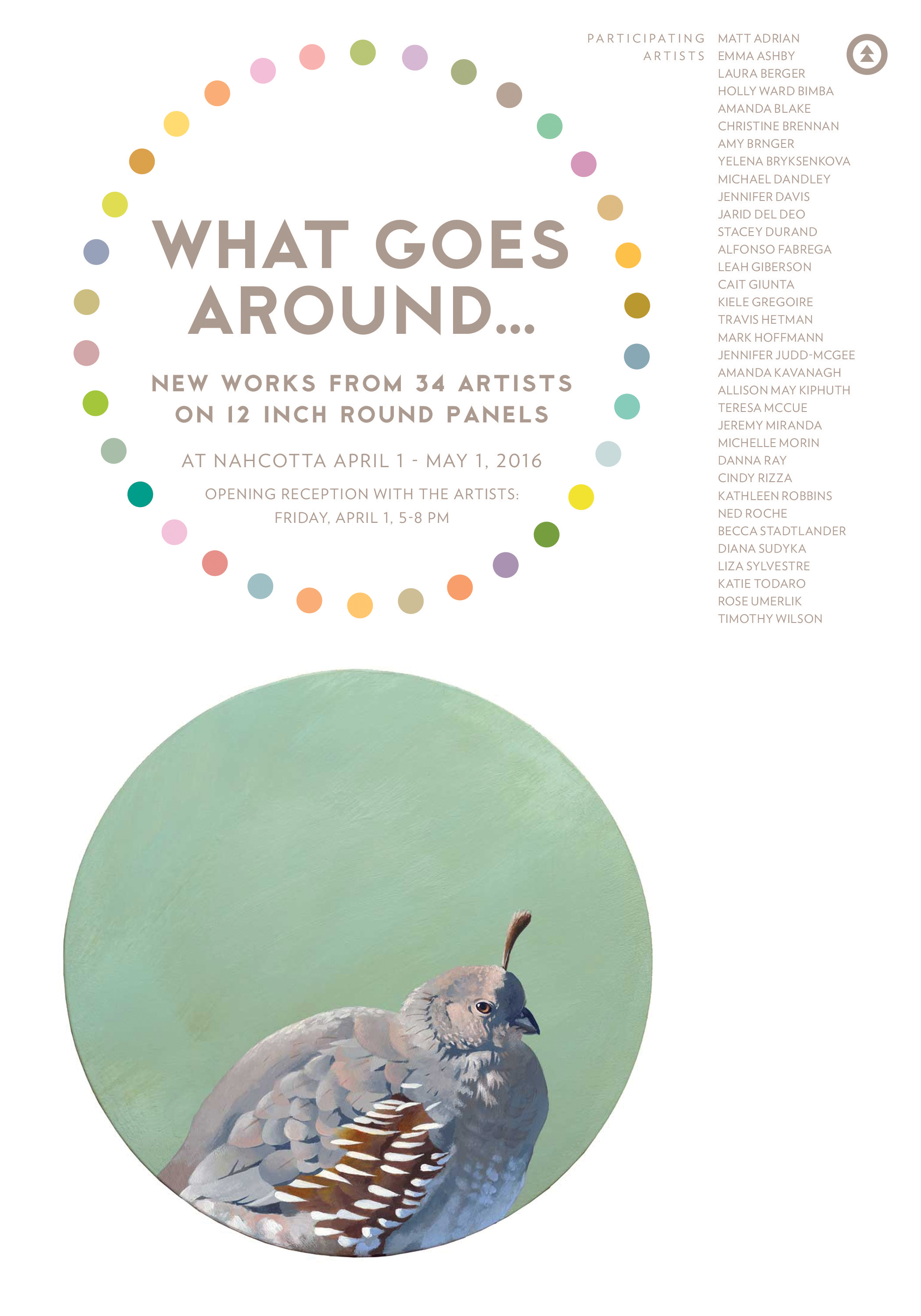 I'll have a piece in the upcoming "What Goes Around..." group show at Nahcotta Gallery. The Patron Saint Of Breakfast Burritos (pictured above) is sold, but there will be lots of great art on display at the show. You can check out the show online at Nahcotta's website . 