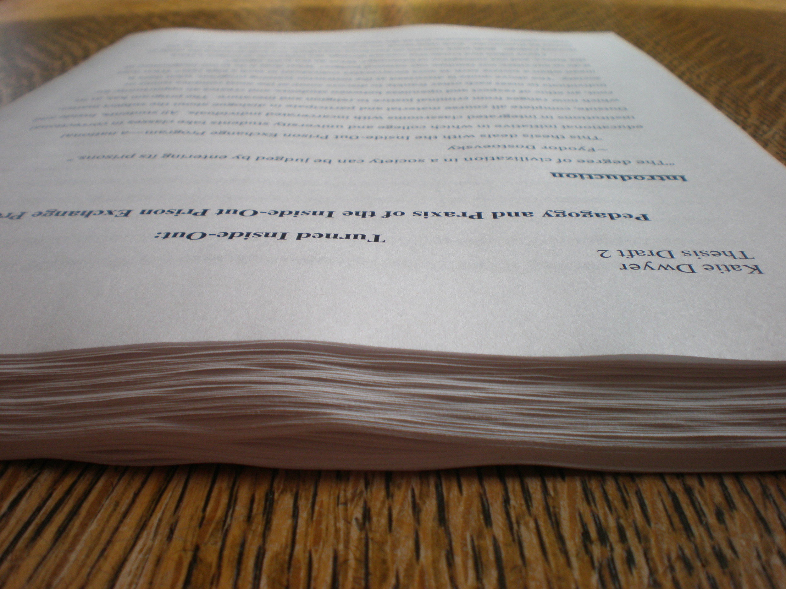 The first fully-printed draft of my undergraduate thesis.