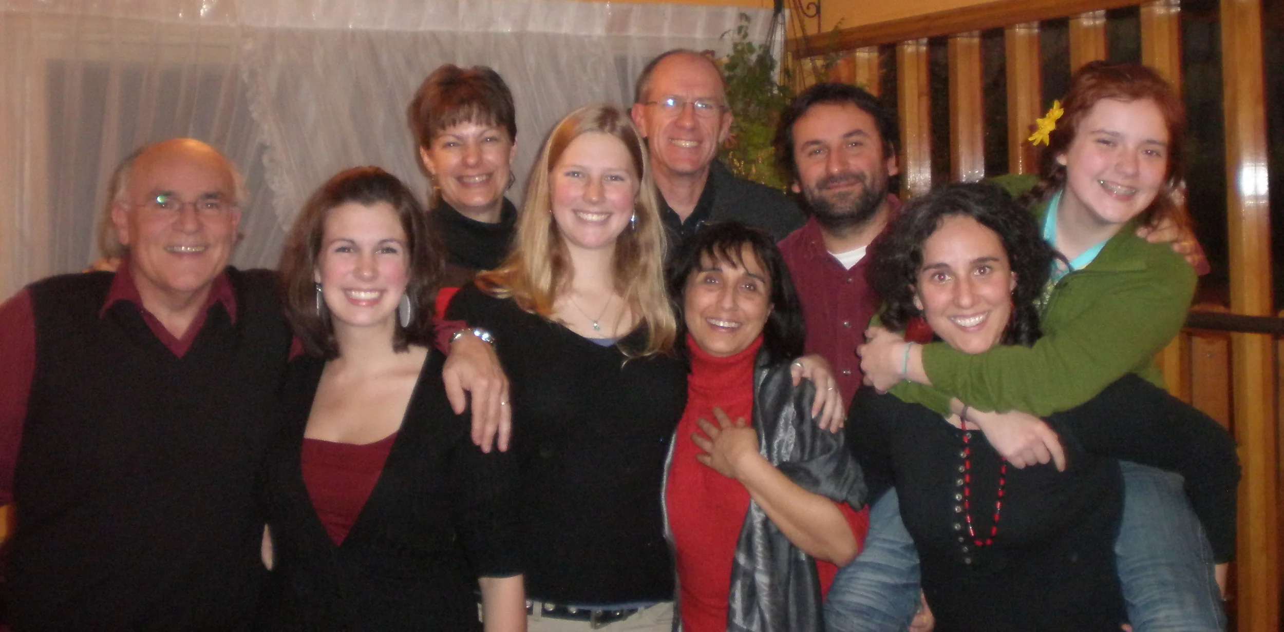 Studying abroad is a highlight of college. This is me with my Chilean host family and my "real" family, who came to visit. 