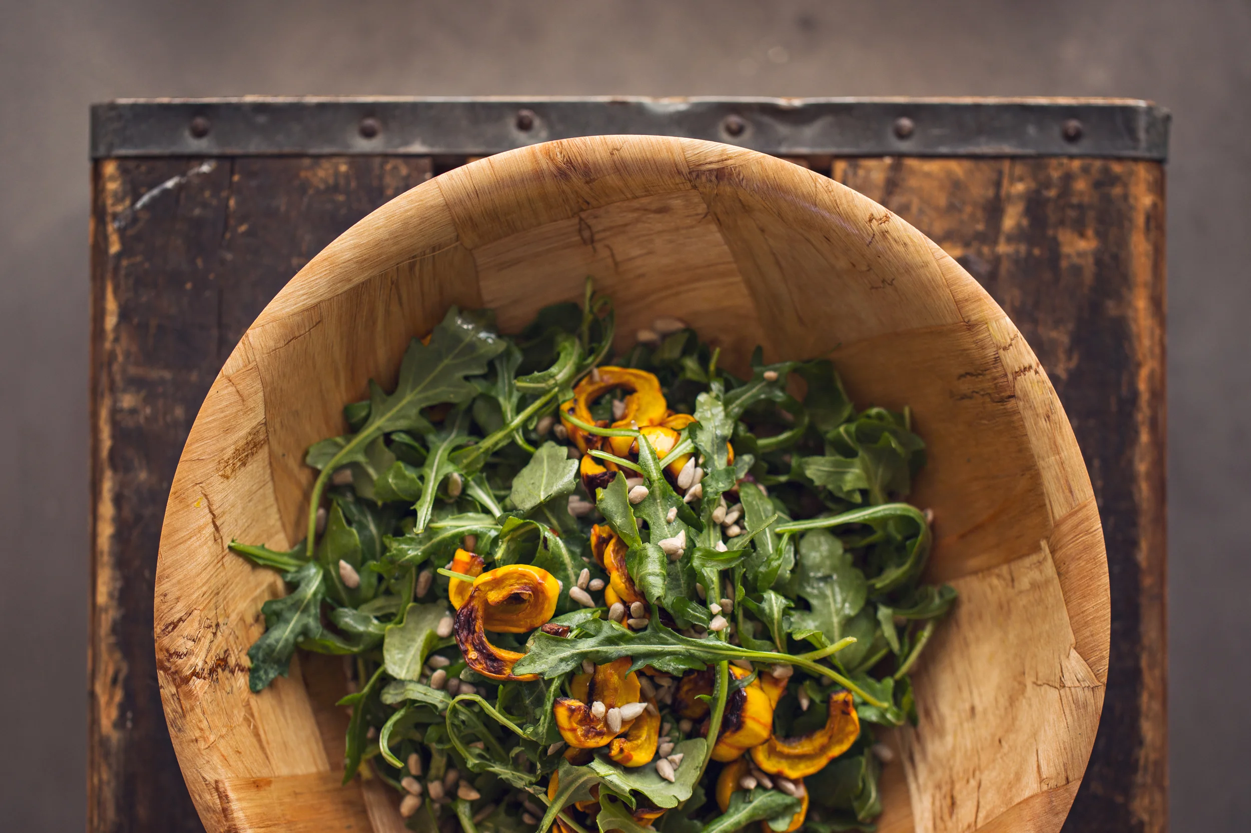 Arugula Salad with Roasted Summer Squash