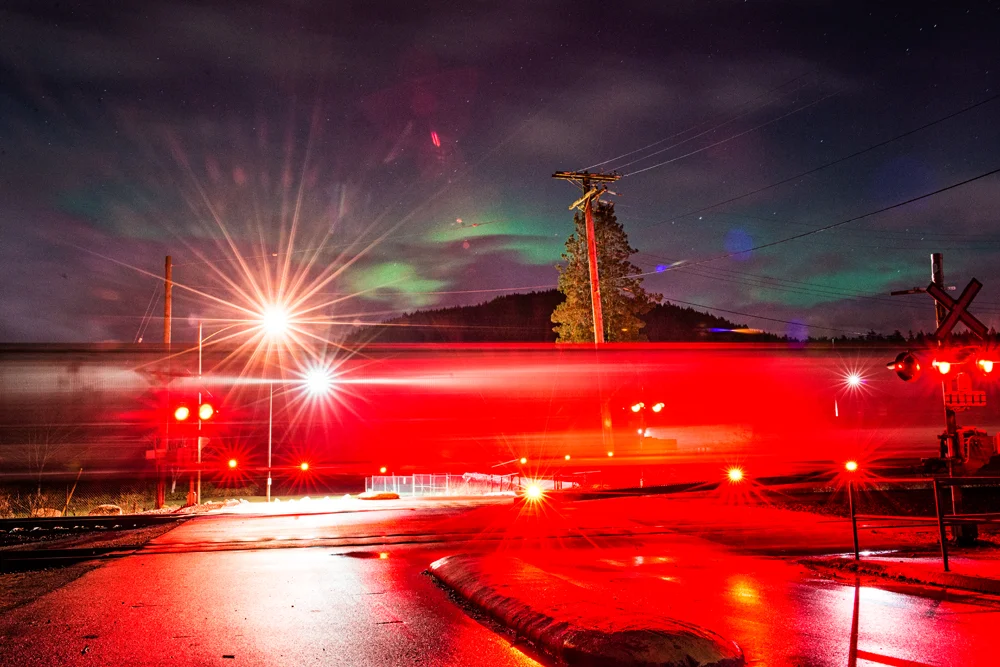 All aboard the Aurora Train. Barnet Marine Park, Burnaby.