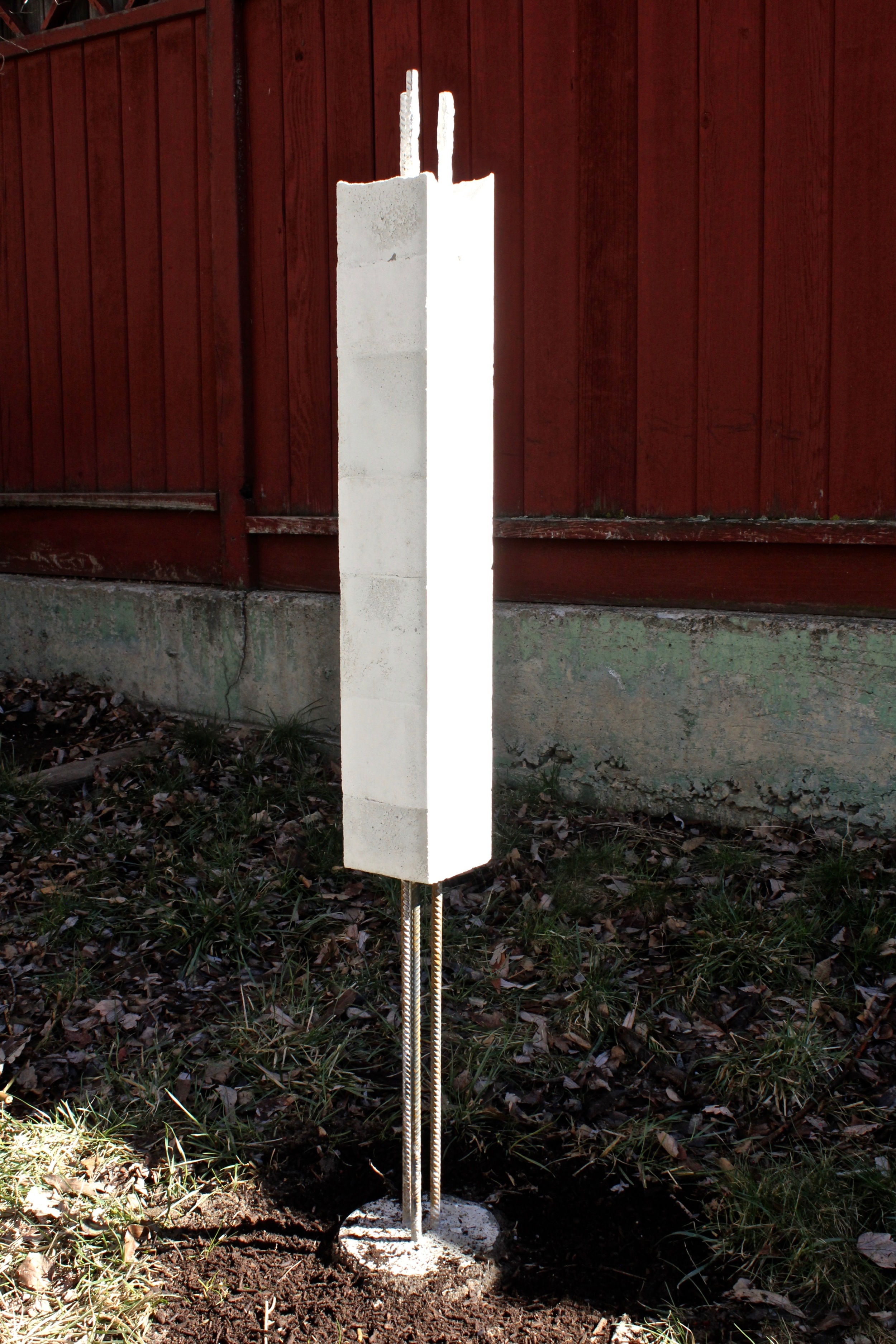 "Melting Tower" 2016. White concrete, plaster, rebar. 
