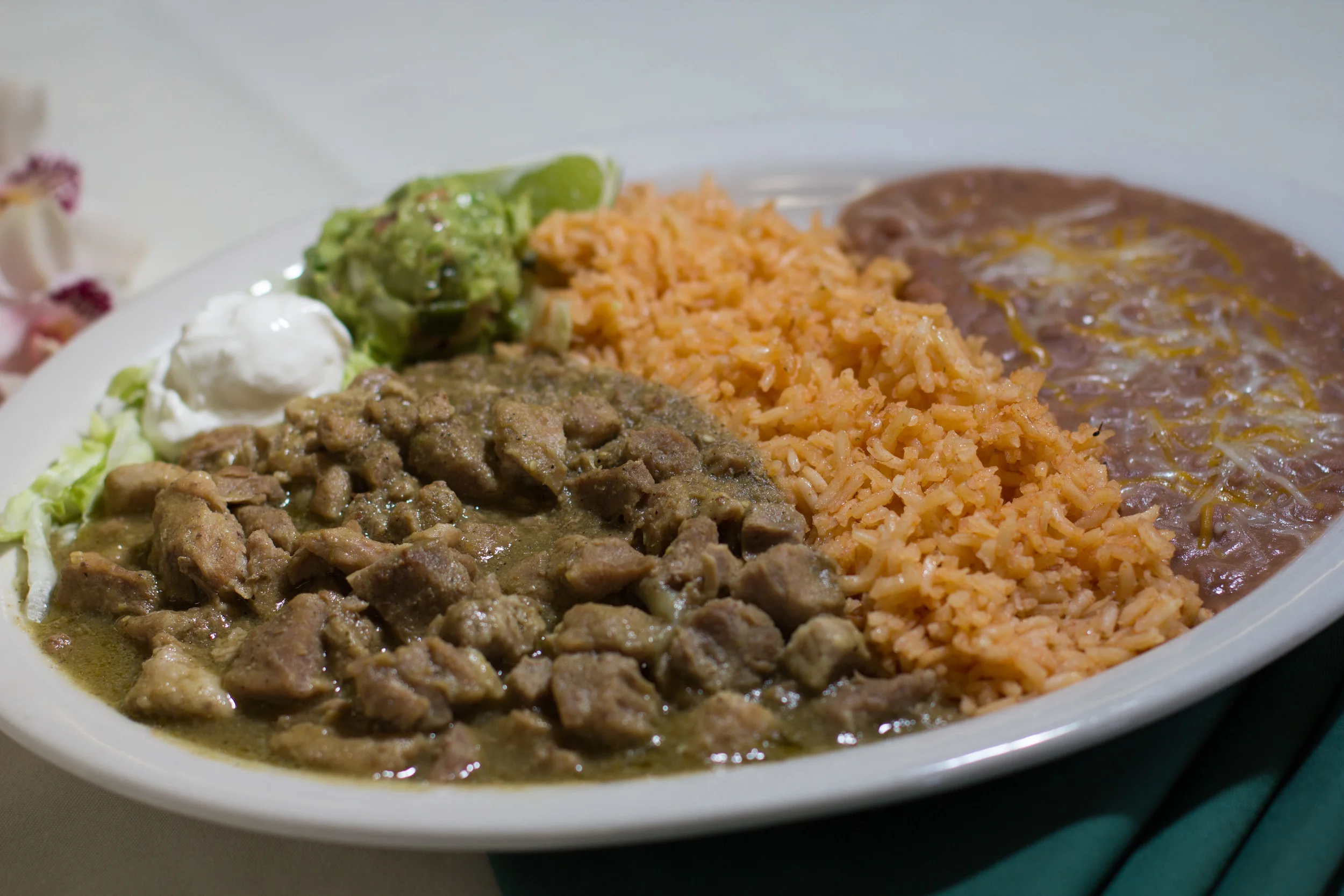 Chile Verde - Pork marinated in our special tomatillo sauce