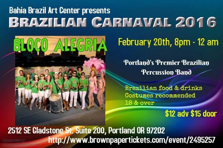 Bahia Brazil Art Center presents Brazilian Carnaval 2016