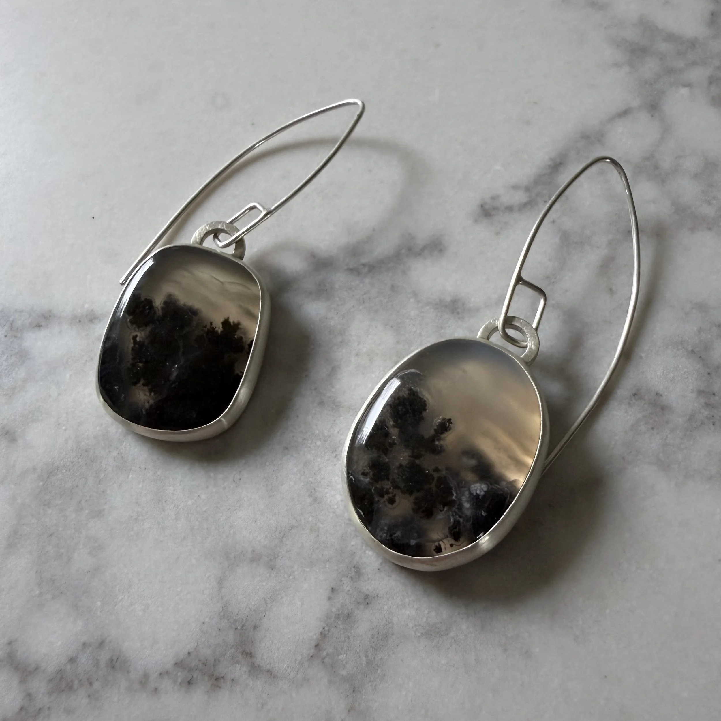 Plume Agate Earrings