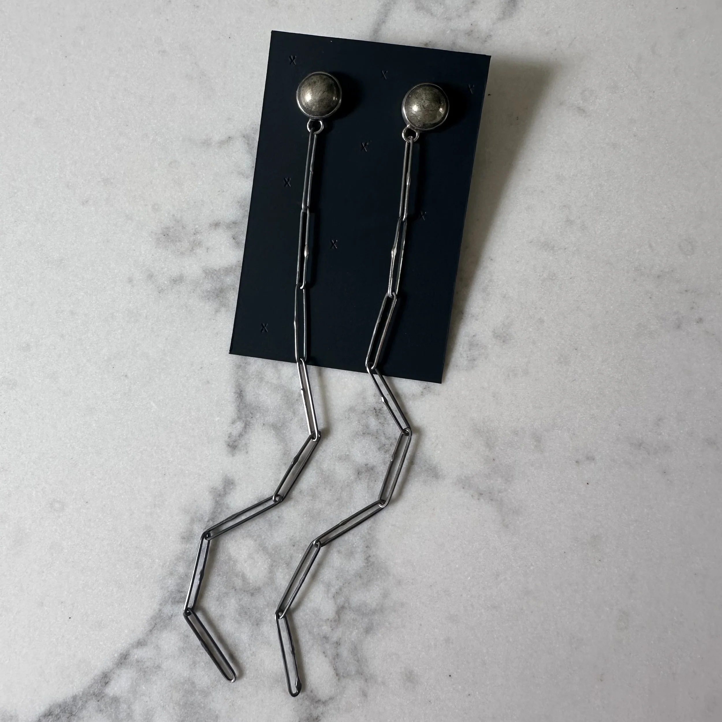 Pyrite Chain Earrings