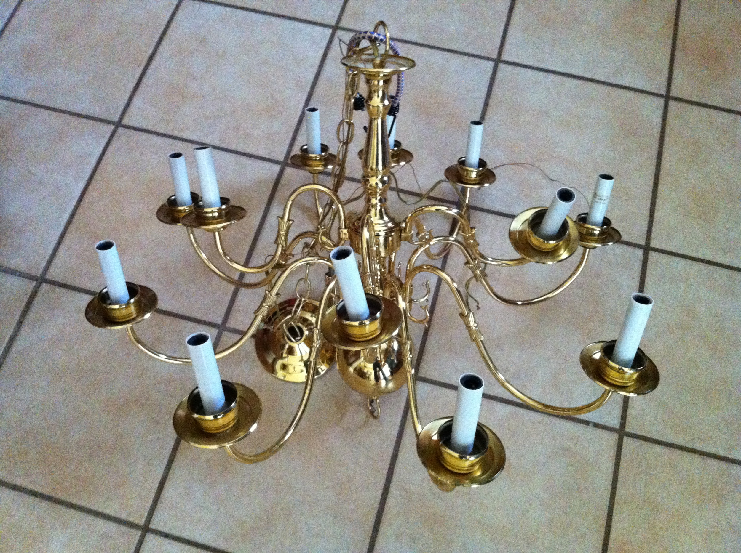 How To Makeover A Brass Gold Chandelier, How To Paint A Gold Chandelier