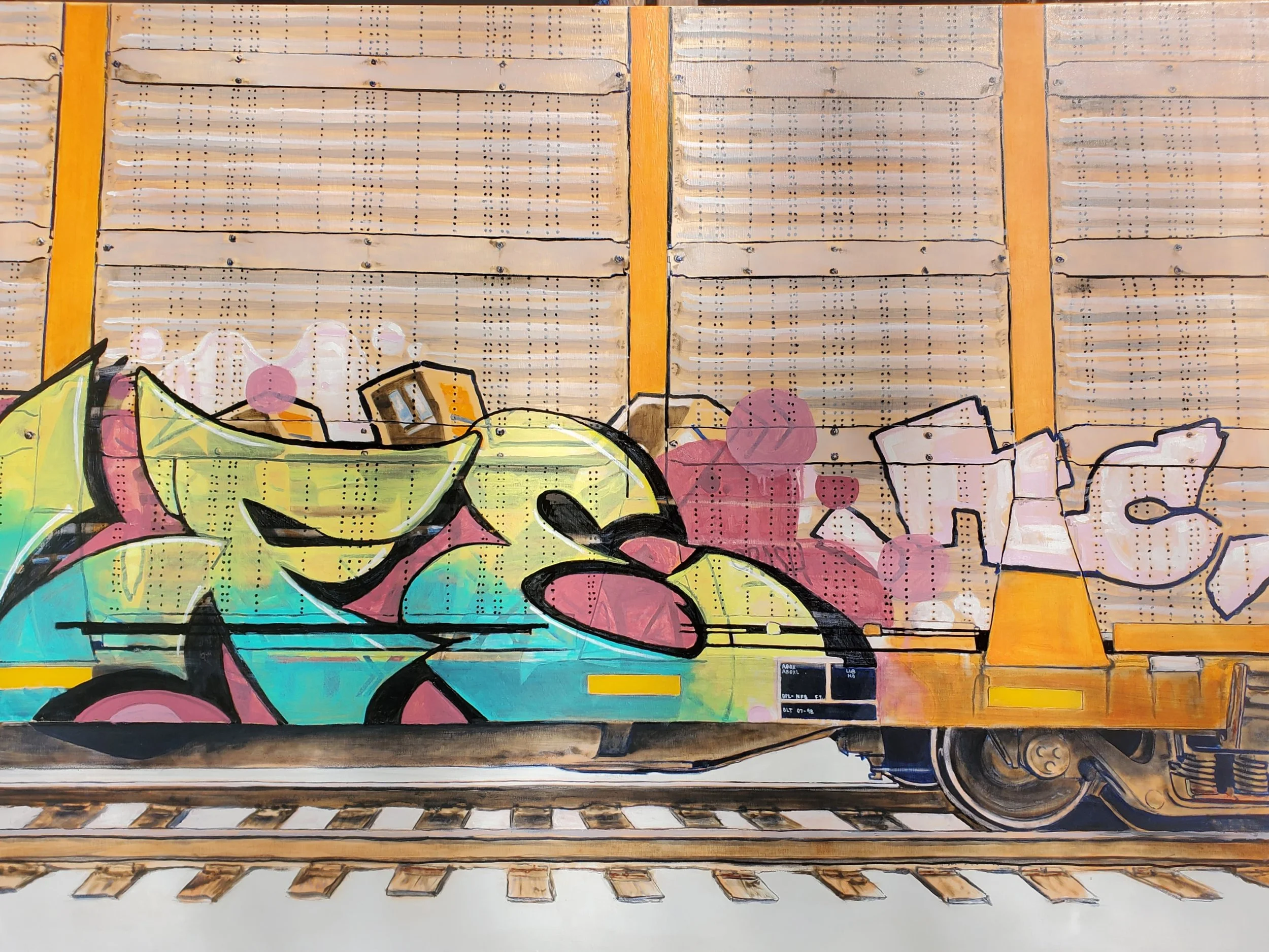 Autorack by Jon Francis:  48"x36" Oil on Canvas