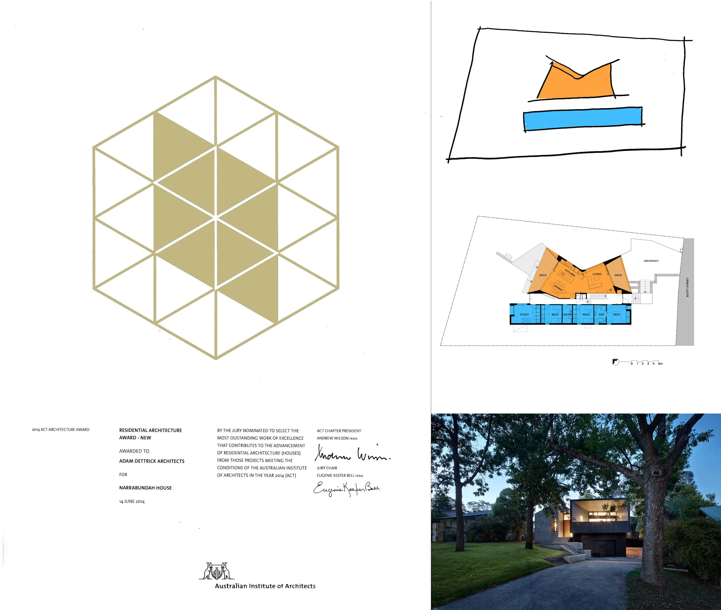 Adam Dettrick Architects awarded 2014 ACT Architecture Award for Narrabundah House.
