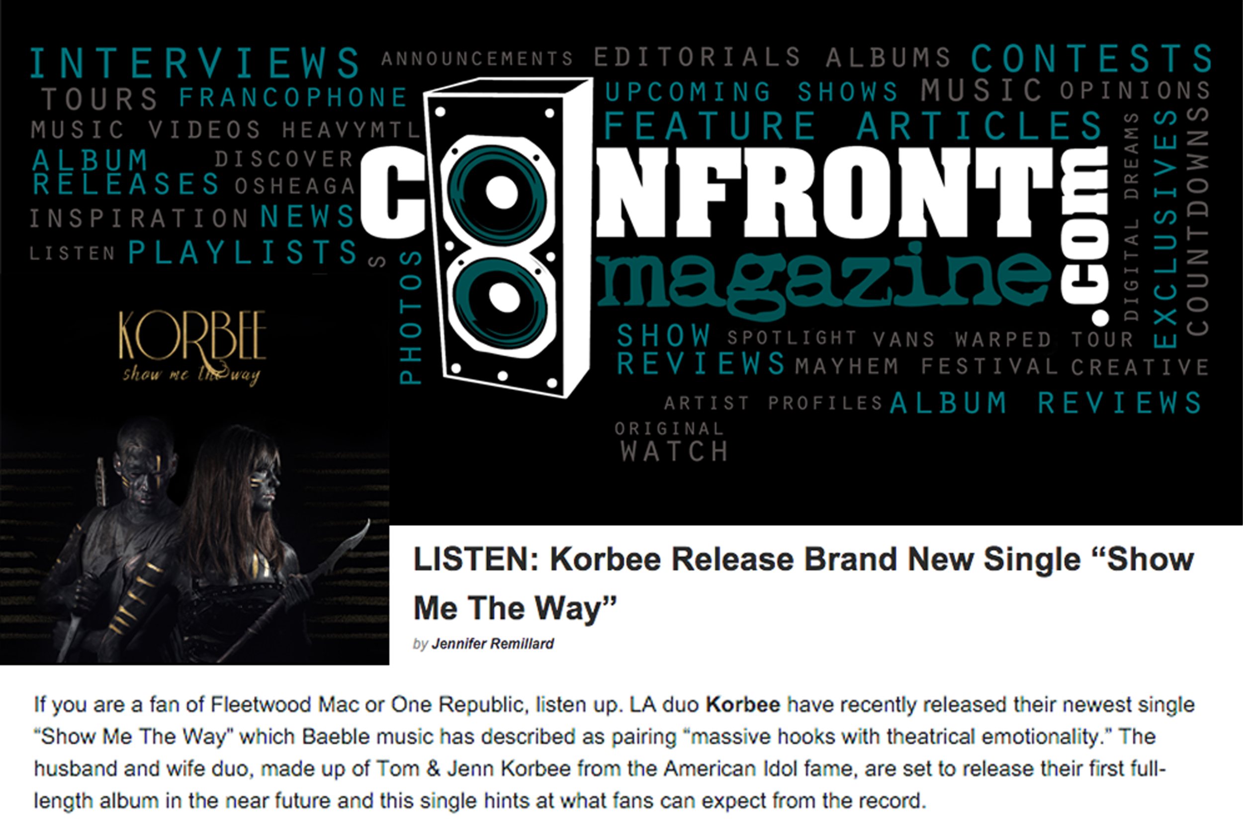 Confront Magazine Reviews "Show Me The Way"