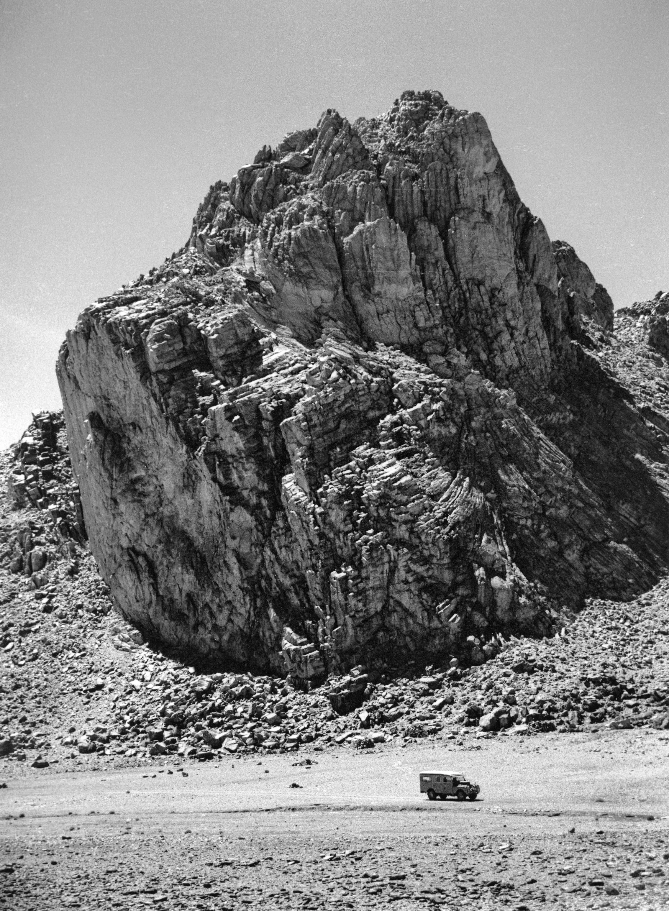 George's Landrover in the Hoggar Mountains, Algerian Sahara 1957