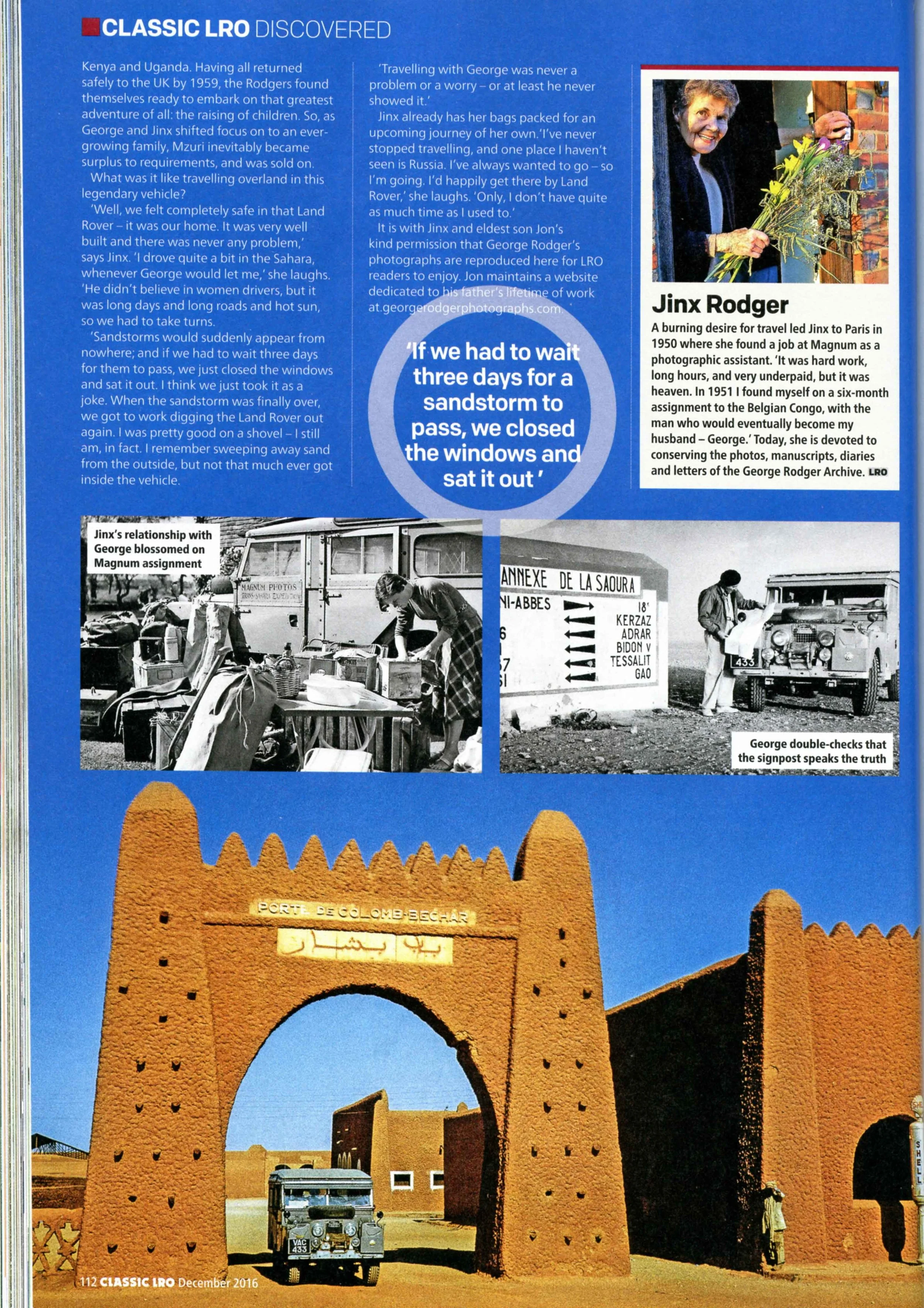 Article from Land Rover Owner International - December edition