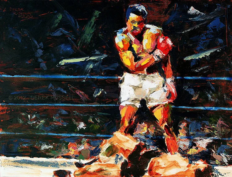 Muhammad Ali Original Oil Painting by Derek Russell