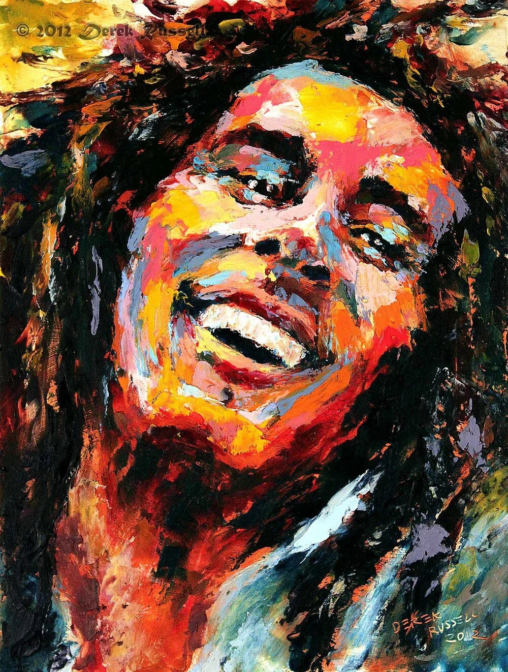 Bob Marley Original Oil Painting by Derek Russell
