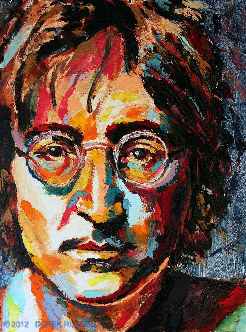 John Lennon Original Oil Painting by Derek Russell
