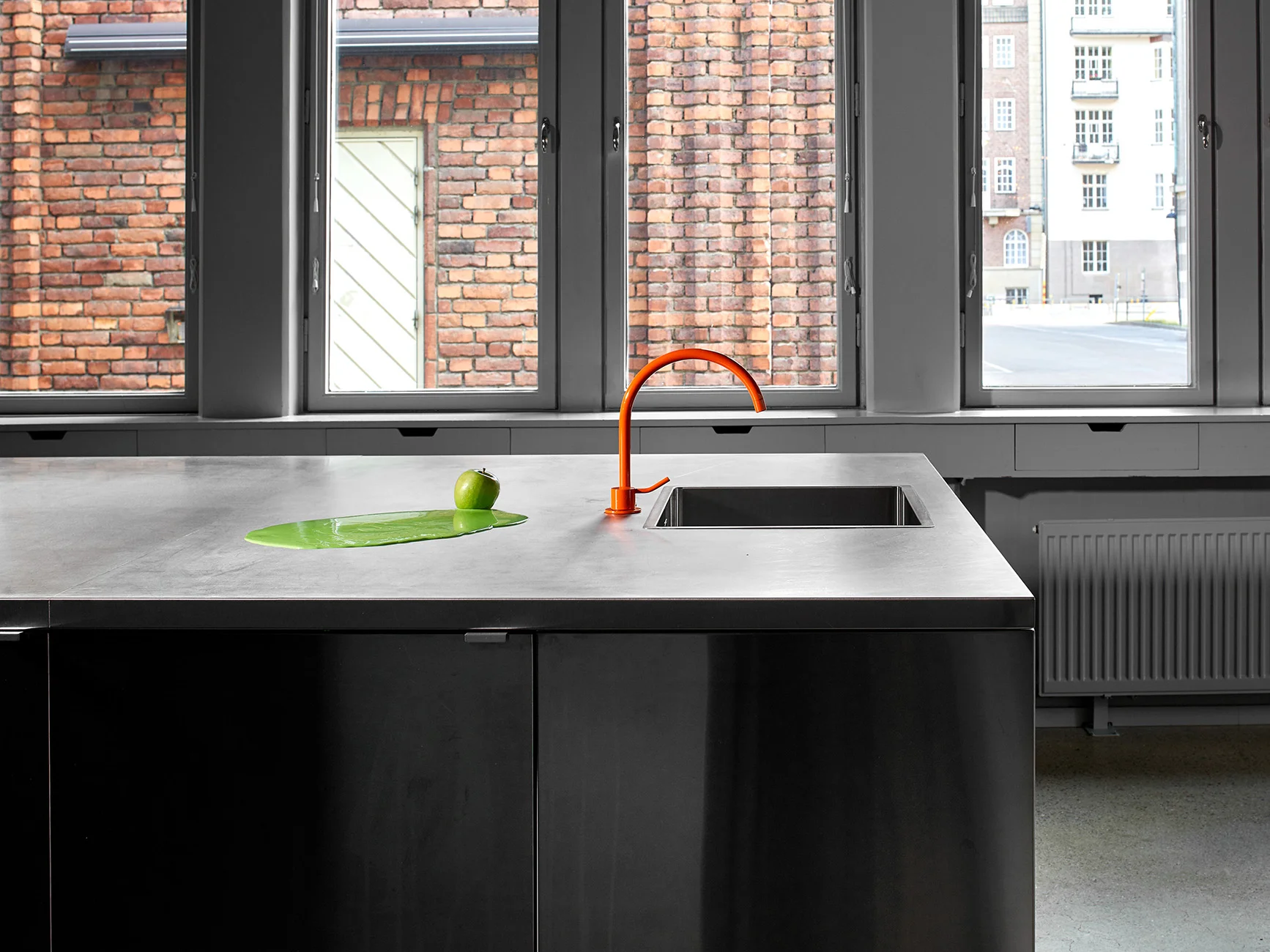 Acne Creative HQ For BozarthFornell Architects paint installation by Tomas Skoging