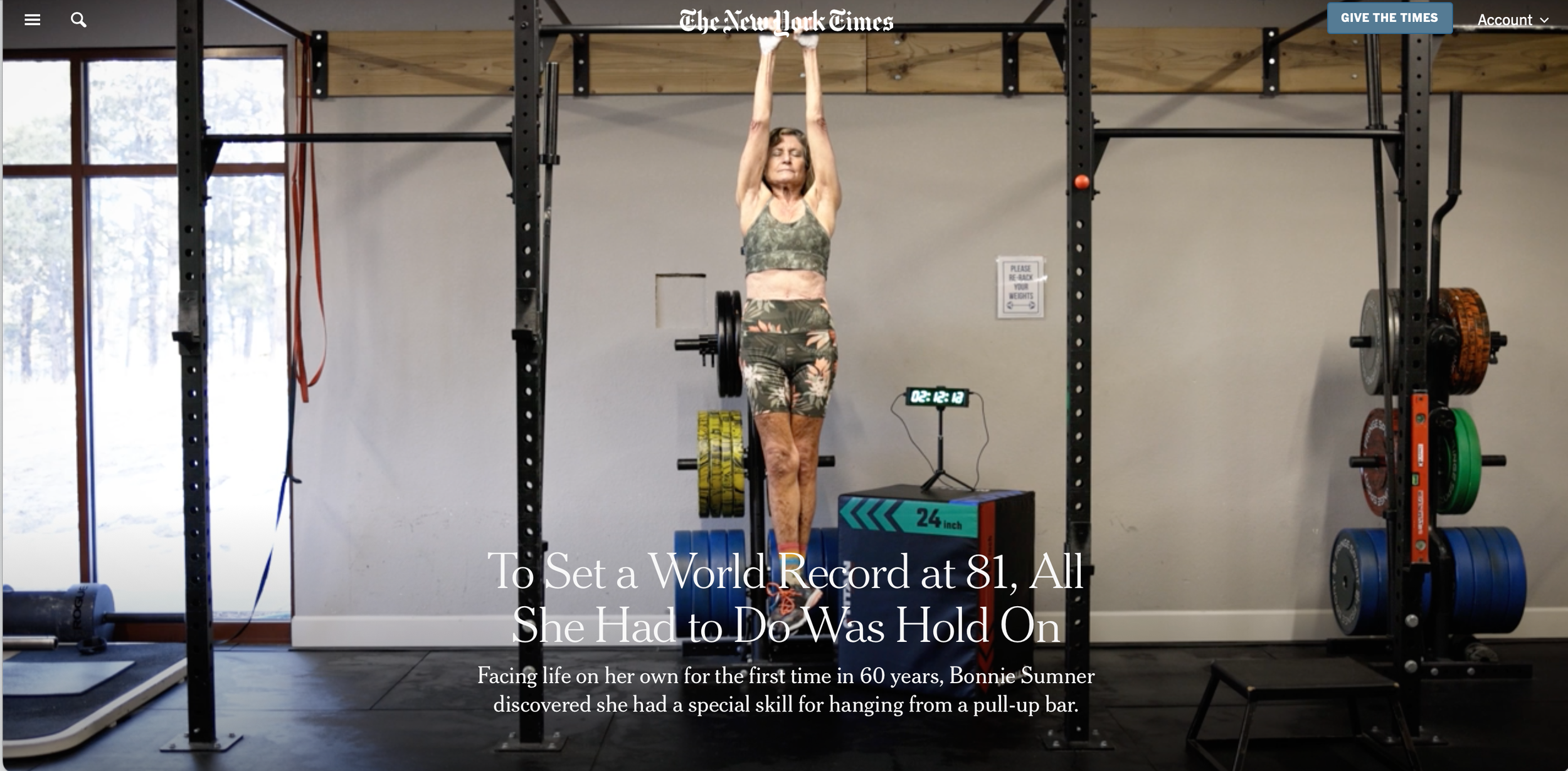 To Set a World Record at 81, All She Had to Do Was Hang On