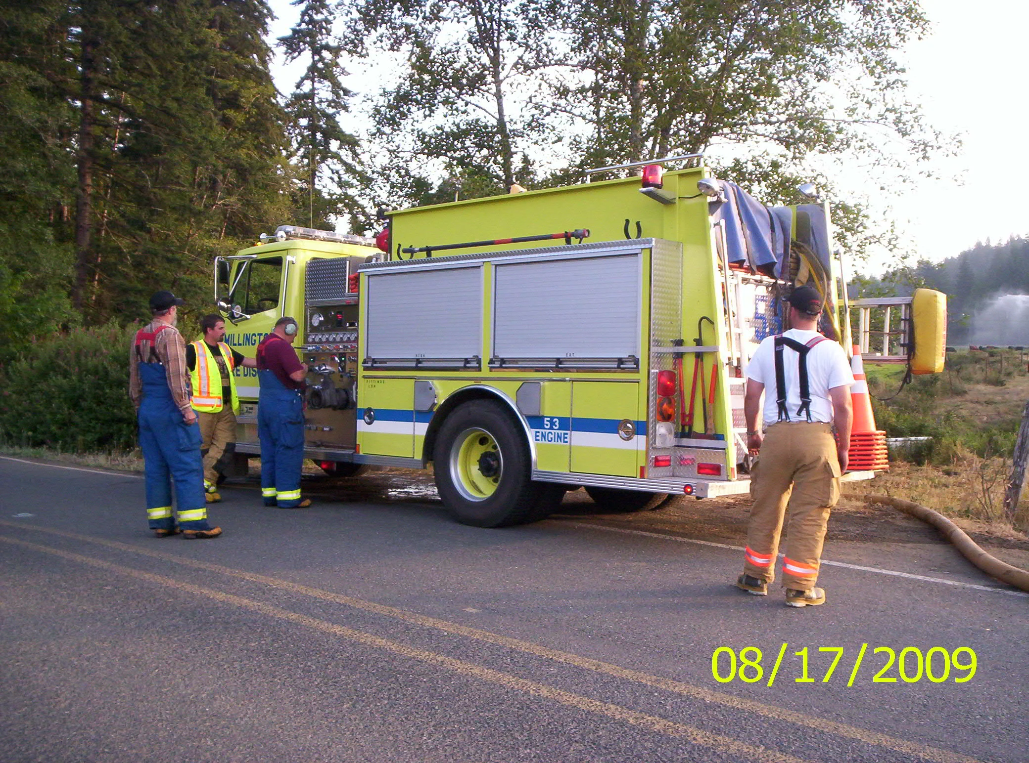 ENGINE 53 PUMPING 2000' OF LDH - WATER SUPPLY DRILL