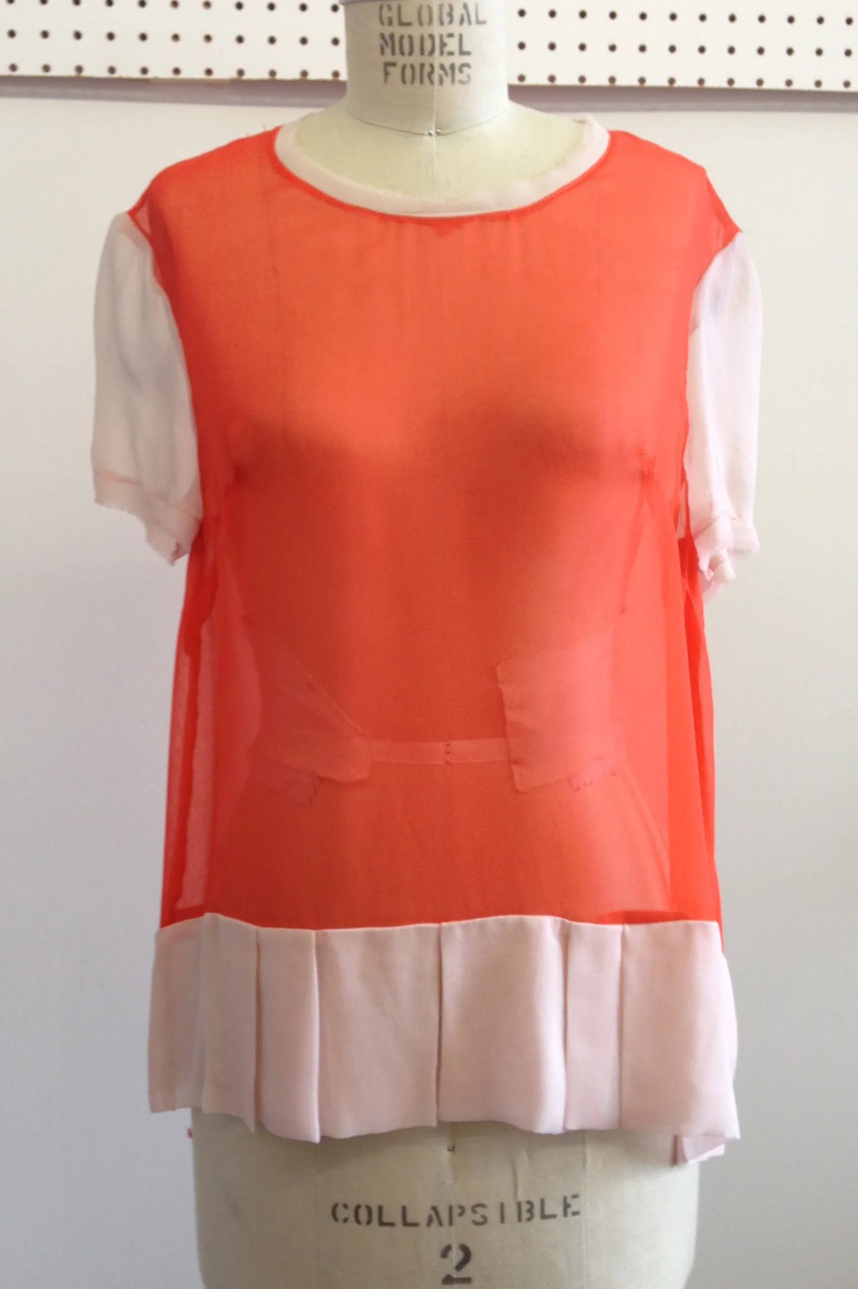 Horizon Top, Poppy/Pink Colorblock