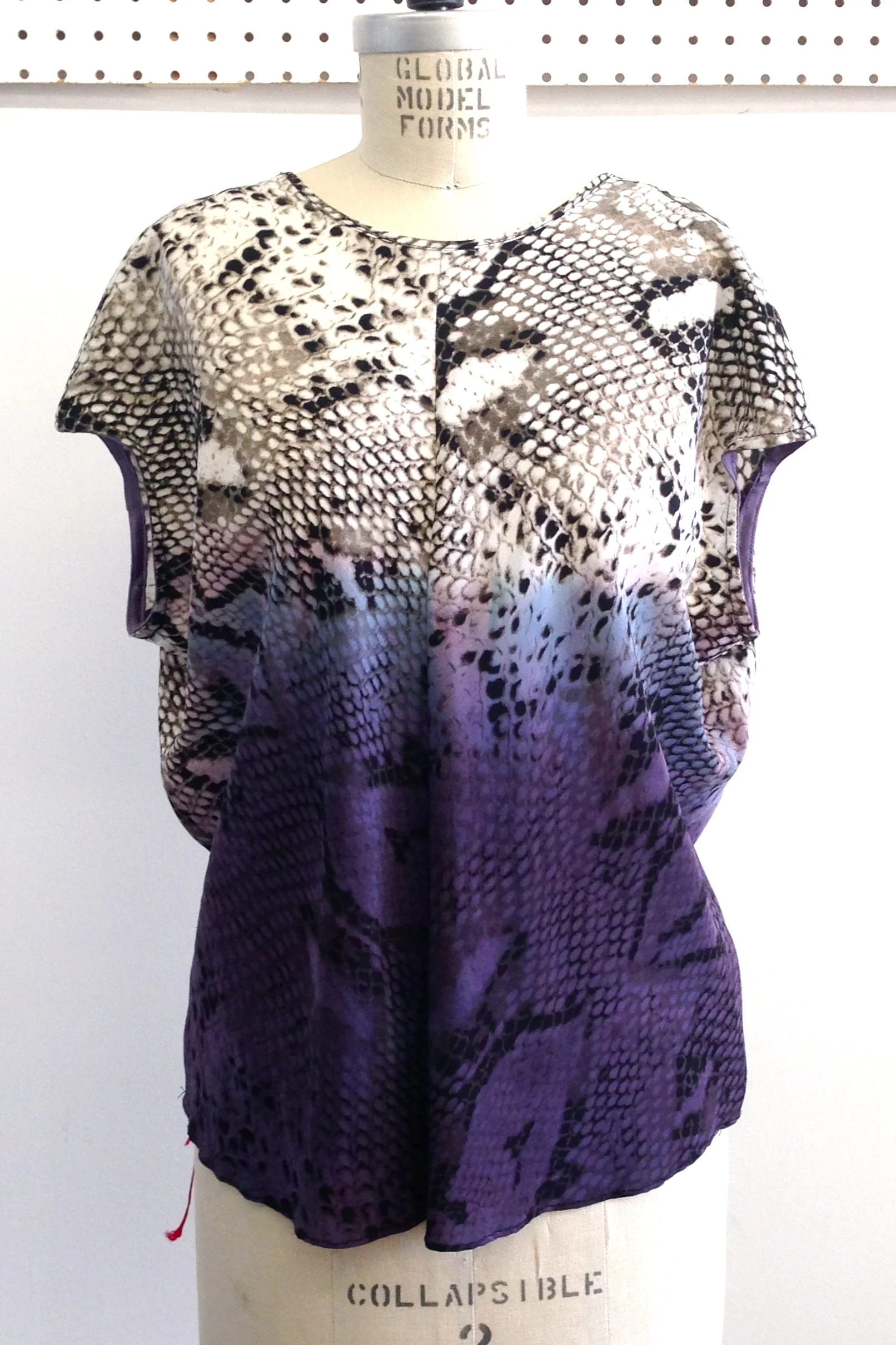 V Back Top, Snake Print